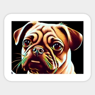 A happy pug dog Sticker